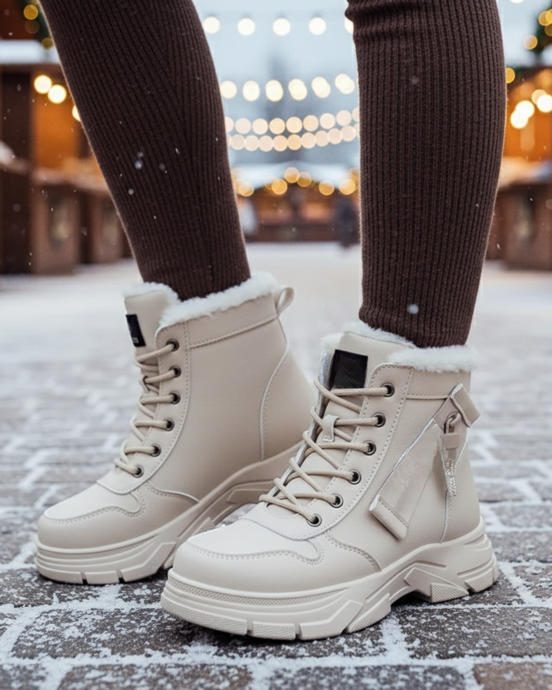 Botas de inverno para mulher com sola grossa acolchoada®