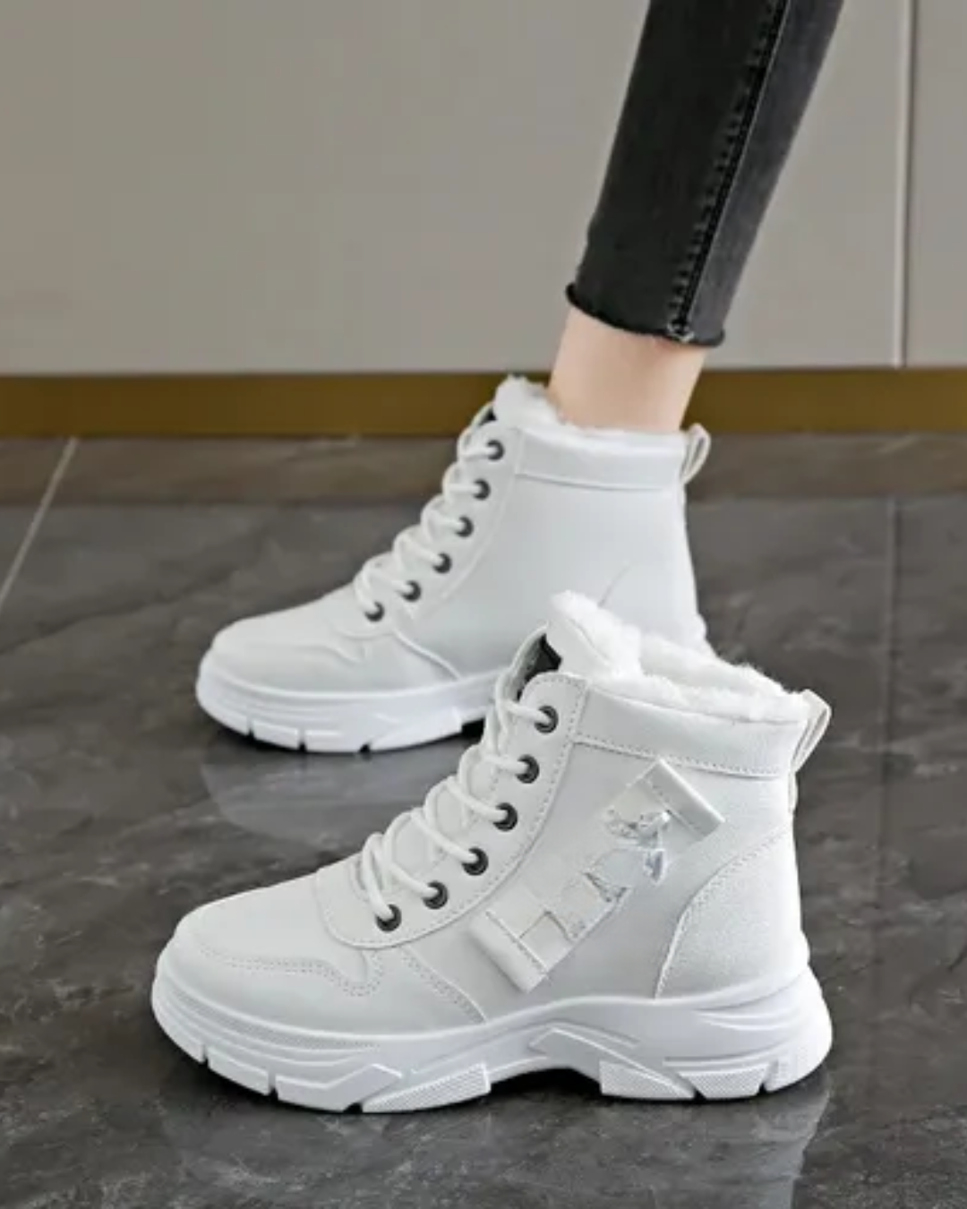 Botas de inverno para mulher com sola grossa acolchoada®