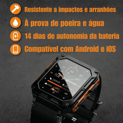 Relógio inteligente tático para iOS e Android