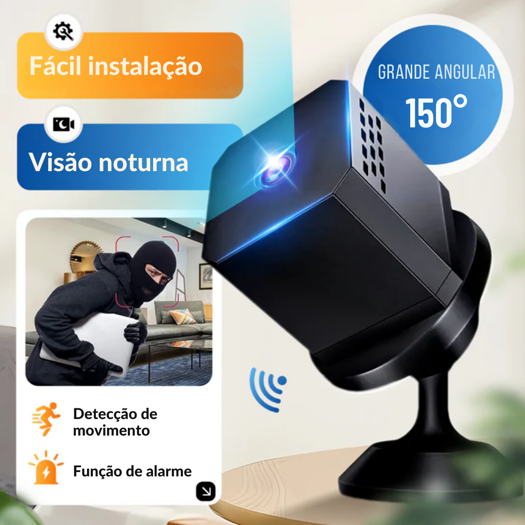 Mini câmara com visão grande angular e deteção de movimento®