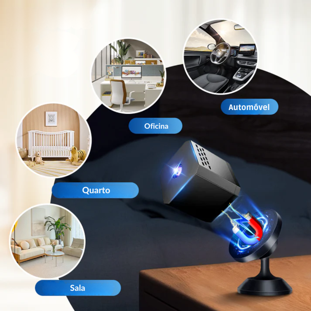 Mini câmara com visão grande angular e deteção de movimento®